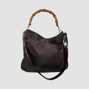 Gucci  Bamboo Hobo Shoulder Bag Medium Casual Handbag 1990’s Vintage